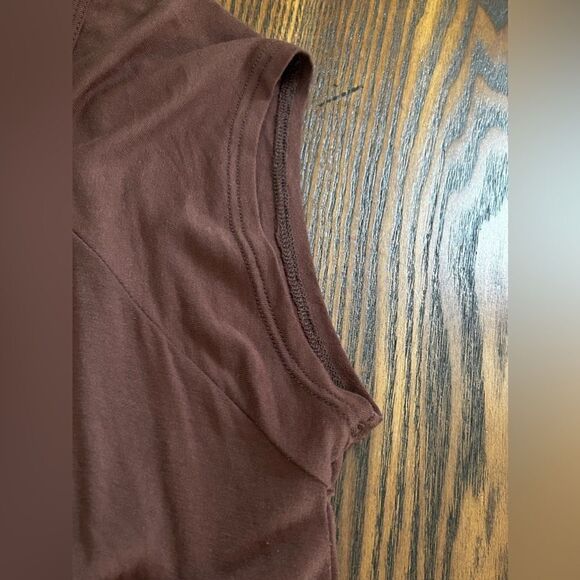 Lock & Love brown‎ Short sleeve Top XL rayon made in USA EUC - Picture 11 of 12